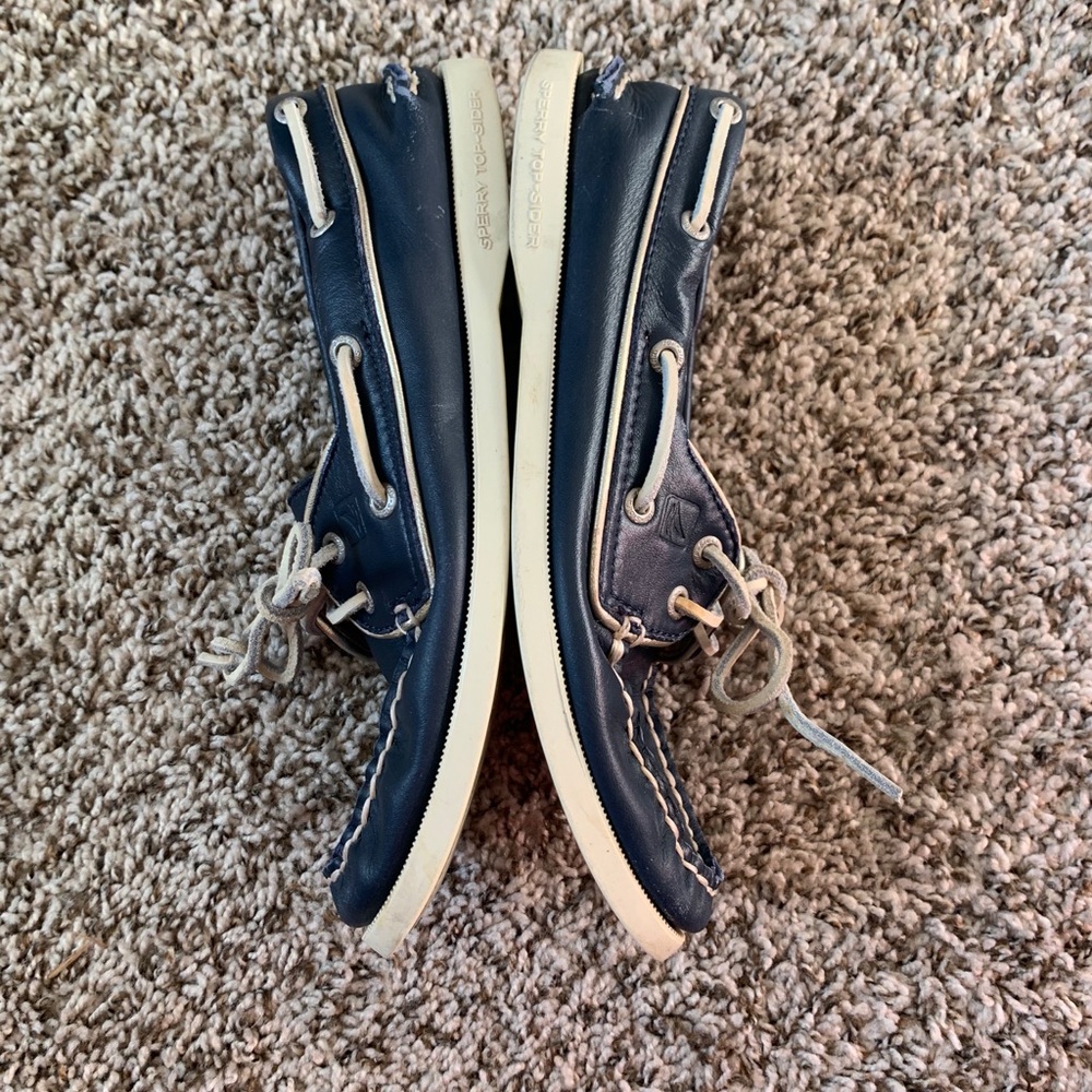 Sperry top sided boat shoe navy leather - Picture 8 of 10
